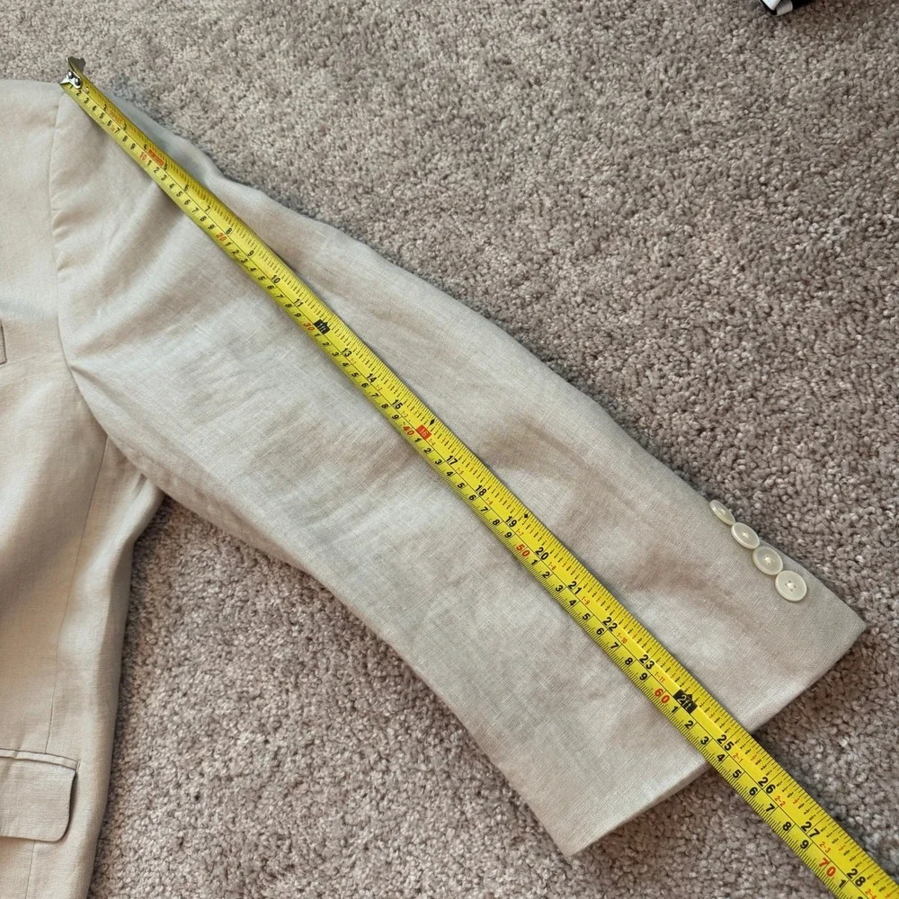 Lauren Ralph Lauren Mens 50R Tan 100% Linen 2-Button Blazer Sport Coat Beige